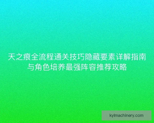 天之痕全流程通关技巧隐藏要素详解指南与角色培养最强阵容推荐攻略